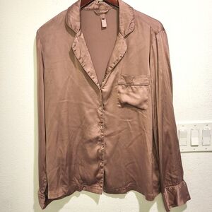 Skims Rose pink silk top